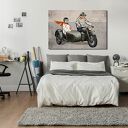 Obraz na płótnie Kurczaki na motocyklu 120x80 cm - wysyłka w 24h
