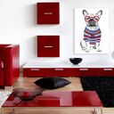 Buldog z sercem - obraz na płótnie 60x80 cm (wysyłka w 24h)