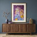 Wilczy Totem - oryginalna akwarela 70x100 cm (kobieta i wilk)