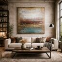 Duży obraz strukturalny ze złotem do salonu Abstrakcja XXL 150x120 cm