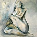 Lady Green - obraz na płótnie 100x90 do sypialni i salonu