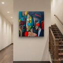 Jeden kieliszek ciszy - ręcznie malowany obraz akrylowy 100x100 cm