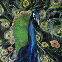 Lady blue, obraz akrylowy na plotnie 50x50x1 cm