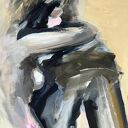 Szkic Kobiety - 50x70 pastelowy obraz akrylowy do sypialni