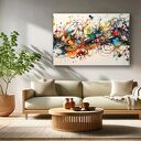 Kolorowy obraz abstrakcyjny na płótnie 120x80 cm do salonu