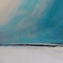 Pejzaż - obraz akrylowy 60x80 cm w turkusie i błękicie