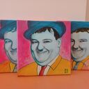 Obraz Uśmiech Flapa - akryl na płótnie 20x20 cm w intensywnym różu
