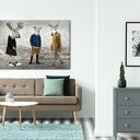 Rodzina łosi w modnych stylizacjach - nowoczesny obraz na płótnie 120x80 cm