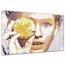 Obraz na ścianę biuro plakat Kobieta TWARZ 14 pomarańcza pop art 120x80