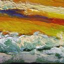 Morze Białe, Morze Czarne, Morze Żółte - obraz olejny 70 x 90 cm