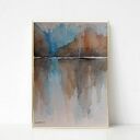 Pejzaż turkusowo - brązowy - akwarela