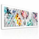 Obraz na płótnie 150x60 cm - Abstrakcja z Jeleniem 02152