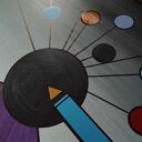 Wspominając Wassilego 3 - obraz abstrakcyjny w akrylu na MDF z ramą 128 x 61 cm