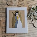 Pamiątka Komunijna Anioł stróż dla dziewczynki blond no 1