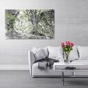 Obraz DRZEWO 43 - 120x70cm na płótnie las szarość