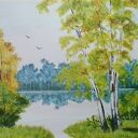 Wyprzedaż kolekcji - zestaw ręcznie malowanych obrazów - w żółtych odcieniach - 1x 30x24cm 1x 24x