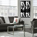Nowoczesny obraz czarno biały Buty M M, 70x120, minimalizm, obraz do salonu, przedpokoju
