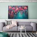 Obraz do salonu z abstrakcyjną kompozycją róż 70x50 cm