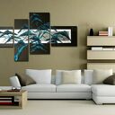Obraz ręcznie malowany - Drzewo turkusowe 130x70 cm