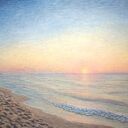 Obraz ręcznie malowany „Ostatnie blaski” - format A3