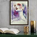 Pink and purple, akwarela na papierze, portret kobiety