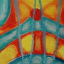 Duży obraz olejny „Aeon” - ręcznie malowany 100 x 70 cm do salonu