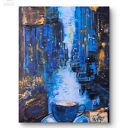 Autorski obraz akrylowy New York Cafe 40x50x2 cm - płótno z motywem ptaków