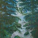 Obraz "Wyjście z lasu" - ręcznie malowany na płótnie, 78x58 cm