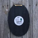 Brzoza - obraz ceramiczny boho w czarnej owalnej ramie
