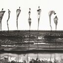 Grafika 50x70 cm ręcznie malowana - abstrakcja czarno-biała