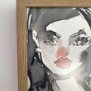 Red Lips - oryginalna akwarela w ramce 13x18 cm