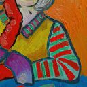 Obraz olejny Portret Babcia z drinkiem - edycja limitowana (A4)