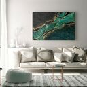 Obraz na płótnie - MARMUR ZIELONY ZŁOTY CZARNY - 120x80 cm (99401)