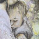 Neon Lights Obraz Olej Matka Dziecko 40x50 Magia Prezent Miłość Rodzina