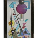 Wspominając Wassilego 3 - obraz abstrakcyjny w akrylu na MDF z ramą 128 x 61 cm