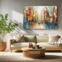 Ręcznie malowany obraz pejzażowy „Widok 31” 100 x 100 cm