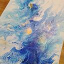 Tryptyk energetyczny Pouring z ramami - 3 ręcznie malowane obrazy 24x30 cm