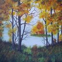 OBRAZ RĘCZNIE MALOWANY AKRYLOWY "W ODDALI" - 24x30cm