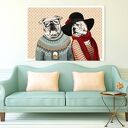 Obraz na płótnie - 120x80cm BULDOGI LOVE 0274 wysyłka w 24h