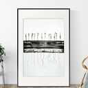 grafika 50X70 cm wykonana ręcznie, abstrakcja, elegancki minimalizm, obraz do salonu