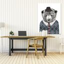 Obraz 60x80 cm Pan Miś w stylu hipster - wydruk