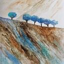Oryginalna akwarela Drzewa w formacie A5 - Paulina Lebida