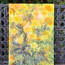Żółte kwiatki - oryginalny obraz akwarelowy 42 x 29,7 cm