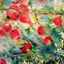 W ogrodzie - ręcznie malowany obraz olejny z owocami 40x40 cm, sygnowany i gotowy do zawieszenia