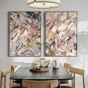 Zestaw 2 obrazów 100x70 cm na płótnie - różowa abstrakcja