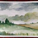 Oryginalna akwarela pejzaż 18x24 cm
