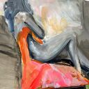 Orange - pomarańczowy obraz akrylowy 100x70 do sypialni