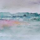 Pejzaż - dyptyk z dwóch akwarel 32x24 cm