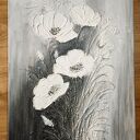 NOWOCZESNY OBRAZ STRUKTURALNY Z WIDOCZNĄ TEKSTURĄ 3D - "SREBRZYSTY SZYK" (dostawa