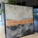 Abstrakcja Loft no 4 - ręcznie malowany obraz 120x120 cm